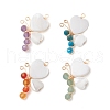 Natural Gemstone Beads with Natural Freshwater Shell Beads and Eco-Friendly Copper Wire Pendants PALLOY-TA00234-1