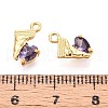 Brass Micro Pave Cubic Zirconia Charms KK-N263-96A-G-3