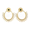 Oval 304 Stainless Steel Stud Earrings EJEW-D315-05G-4