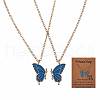 2Pcs Matching Butterfly Pendant Necklaces Set JN1033B-1-1