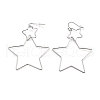 Interlock Double Open Star Dangle Earrings EJEW-C007-01P-1
