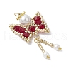 Glass Seed Beaded Butterfly Pendants PALLOY-MZ00649-03-3