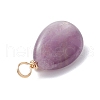 Copper Wire Wrapped Natural Amethyst & Natural Cultured Freshwater Pearl Beads Pendants PALLOY-JF03645-04-4