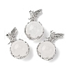 Natural Quartz Crystal Round Pendants G-G207-01P-08-1