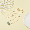 Natural Green Aventurine Raw Stone Pendant Necklace for Women NJEW-JN03781-01-5