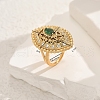 Geometric Hollow Brass Micro Pave Adjustable Finger Rings for Women XZ3446-4-2