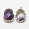 Natural Amethyst Pendants G-Q494-49-2