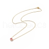 5Pcs 5 Colors Alloy Enamel Smiling Face Pendant Necklaces Set with 304 Stainless Steel Chains for Women NJEW-JN03995-6