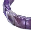 Natural Amethyst Beads Stretch Bracelets for Women Men BJEW-C097-06Z-2