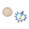 Glass Seed Beaded Heart Pendants PALLOY-MZ00588-04-2