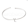 Rack Plating Brass Micro Pave Clear Cubic Zirconia Letter Open Cuff Bangles BJEW-A018-01P-Y-2