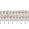 Half Rainbow Plated Electroplate Beads Strands EGLA-H104-08A-HR02-4