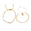 Colorful Miyuki & Imitation Pearl Braided Bead Bracelet Set WC1119-1
