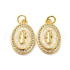 Brass Micro Pave Cubic Zirconia with Synthetic Opal Pendants KK-D096-03A-02-1