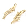 Rack Plating Brass Micro Pave Clear Cubic Zirconia Pendants KK-M280-03G-2