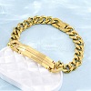 304 Stainless Steel Cuban Link Chain Bracelets for Women Men BJEW-R018-01G-1