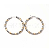 Non-Tarnish 304 Stainless Steel Twist Rope Hoop Earrings for Women EJEW-C011-03P-1