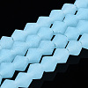 Imitation Jade Frosted Glass Bead Strands EGLA-A039-J6mm-MD03-1