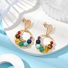 7 Chakra Round Gemstone Dangle Earrings EJEW-TA00508-2