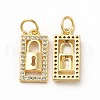 Rack Plating Brass Micro Pave Cubic Zirconia Pendants ZIRC-M120-03G-1