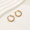 Elegant Vintage Stainless Steel Textured Hoop Earrings EM9189-4