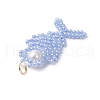 Glass Seed Beaded Fish Pendants PALLOY-MZ00666-03-4