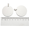 201 Stainless Steel Flat Round Stamping Blank Tag Pendants STAS-S030-10-3