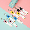 PU Leather & Cotton Name Marker Keychain AJEW-WH0514-015-4
