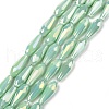 Electroplated Opaque Glass Beads Strands EGLA-L015-FR-B20-01-1