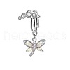 304 Stainless Steel Pave Clear Cubic Zirconia Clip on Belly Rings FS-WG683DA-12-1