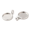Anti-Tarnish Rhodium Plated 925 Sterling Silver Pendant Cabochon Settings STER-I017-017P-4