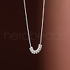 925 Sterling Silver Lucky Bead Rondelle Beaded Pendant Necklaces for Women FS-WGA8826-01-2