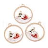 Christmas Zinc Alloy Enamel Pendants ENAM-Q500-01G-01-2