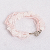 Rose Quartz Multi-strand Bracelets BJEW-L488-03-1