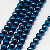 Electroplate Non-magnetic Synthetic Hematite Beads Strands G-J169A-8mm-03-3