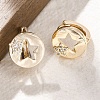 Brass Clear Cubic Zirconia Hoop Earrings EJEW-Q014-38G-1