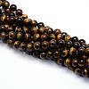 Natural Grade AB Tiger Eye Round Beads Strands X-G-O047-02-6mm-2