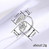 Fashionable Brass Cubic Zirconia Cuff Rings FS-WGAF8F3-01-4