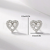 Romantic Heart S925 Sterling Silver Stud Earrings KF4024-2-2
