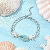 2Pcs Aluminium Twisted Curb Chains Link Bracelets BJEW-JB11530-4