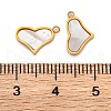 Ion Plating(IP) 304 Stainless Steel Pave Natural Shell Charms STAS-Z100-01G-03-3