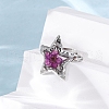 304 Stainless Steel Adjustable Open Cuff Statement Rings RJEW-C083-19P-03-3