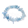 Natural Aquamarine Chips Beaded Stretch Bracelets BJEW-TA00494-01-3