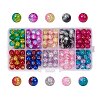 10 Colors Round Transparent Crackle Glass Beads CCG-YW0001-B-1