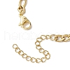 Rhombus Transparent Glass Link Bracelets BJEW-JB11002-4