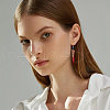 6 Pair 6 Style Resin & Wood Dangle Earrings with Iron Pins EJEW-AB00036-6