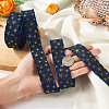 5 Yards Polyester 3D Star Gold Stamping Ribbon OCOR-TAC0023-14D-6