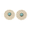 Brass Synthetic Turquoise Cabochons KK-Z088-06G-1