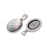 Rack Plating Natural Black Lip Shell Pendants KK-E059-18P-01-2