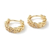 Brass Micro Pave Clear Cubic Zirconia Huggie Hoop Earrings EJEW-L234-029G-1